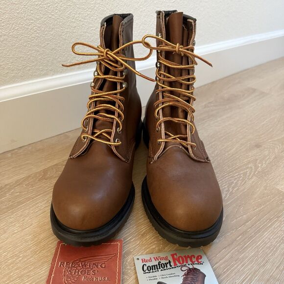 VTG RARE NEW Red Wing Supersole 8” Safety Toe Boots Men Sz 9.5 10 Wide Pls READ - Picture 2 of 14